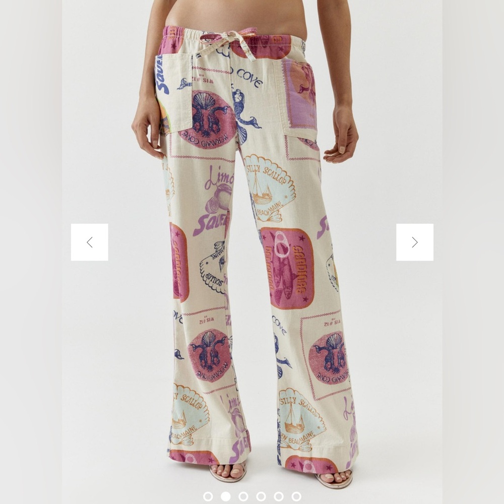 Urban Outfitters Amelie Printed Linen Pant